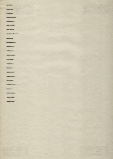 Listes (Bec Boyau Corne)